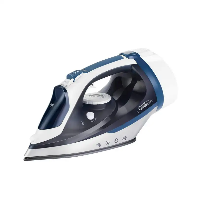 

Steam Iron, Retractable Cord, Shot of Steam Feature, Blue and White