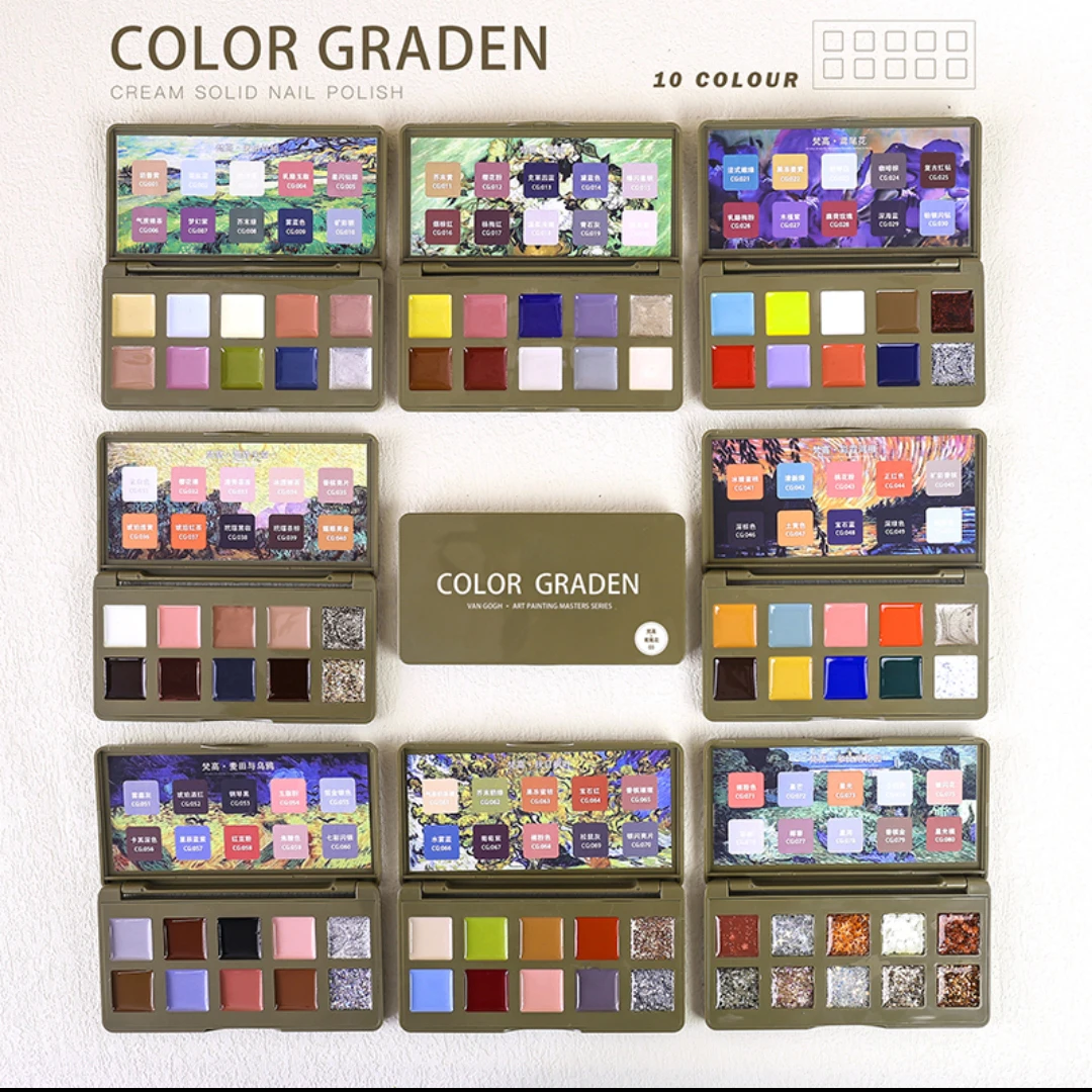 

New 10/80Colors Macaron Solid Nail Gel Palette Glitter Mud Painting Gel Set Nail Art Design Semi Permanent UV Gel Varnish