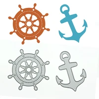 helm rudder anchor pattern metal cutting dies scrapbooking craft paper cutter stencil for congratulation card decorating