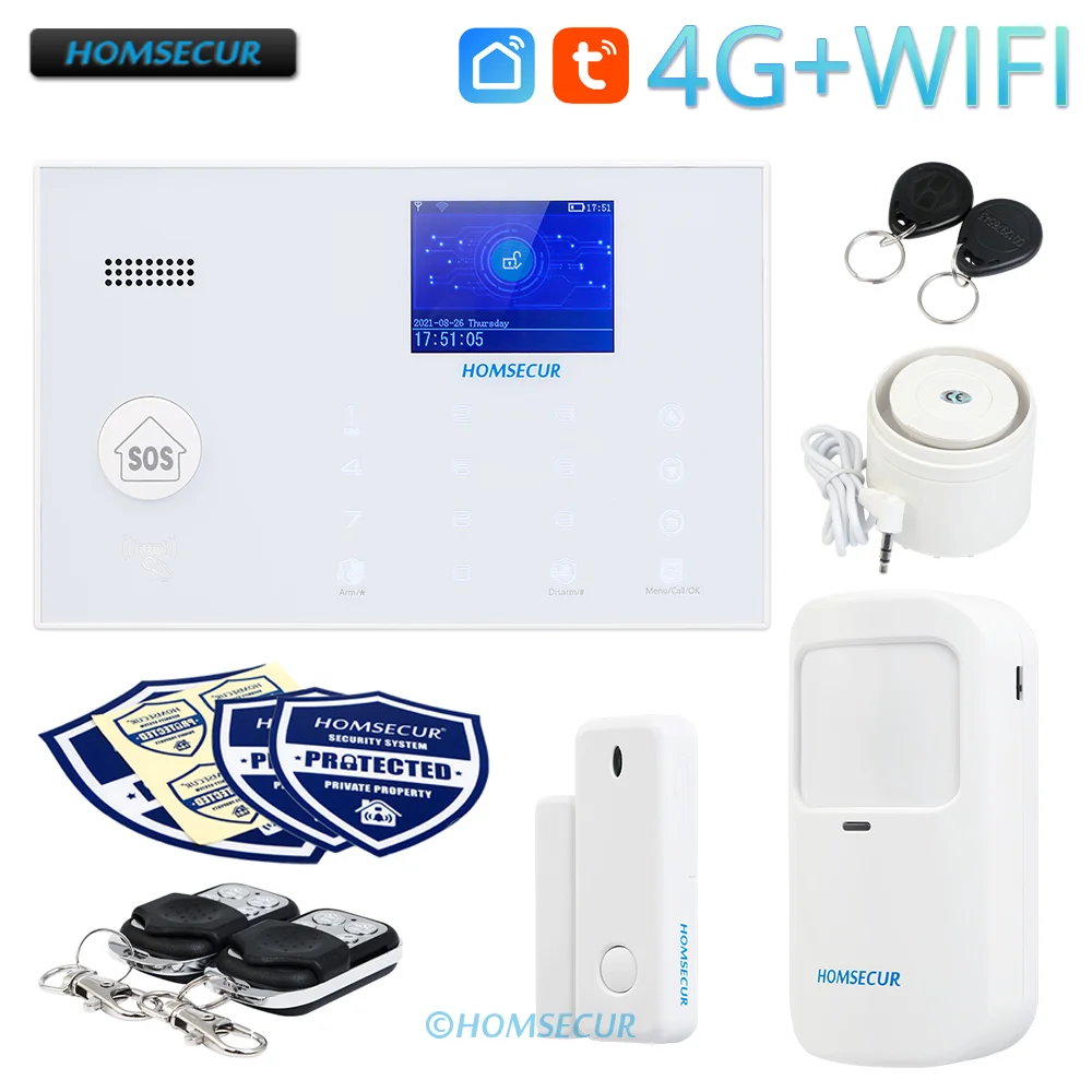 

HOMSECUR AU Delivery LCD Wireless&Wired 4G/3G/GSM WIFI Home House Alarm System+Touch Panel+IOS/Android APP+Pet-Immune/Friendly