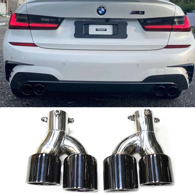 1 пара наконечников выхлопной трубы для BMW G20 G28 320i 330i 325i 2020 наконечник глушителя 304
