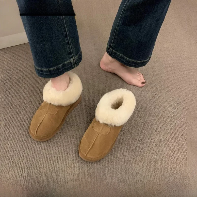 Кожаные короткие сапоги на зимнем меху женская сумка зимняя обувь плоской