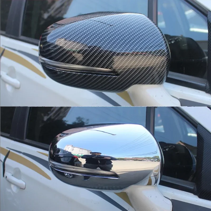 

ABS Carbon fiber pattern car Rcarearview mirror cover Trim/Rearview mirror Decoration For Suzuki Vitara 2015 -2018Car styling