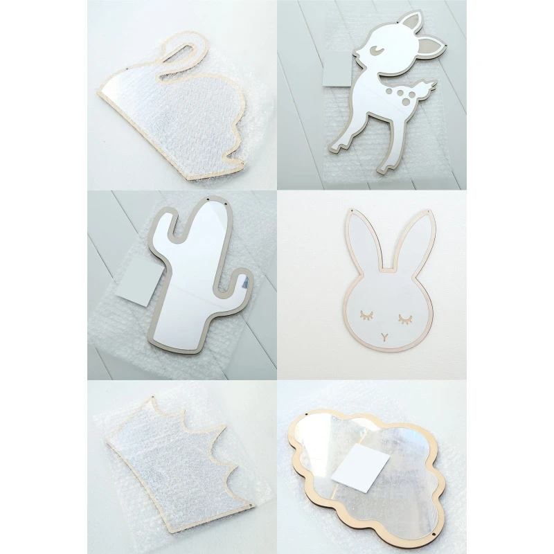 

Cartoon Children Mirror Cloud Swan Rabbit Acrylic Wall Hanging Mirrors for Home Kids Bedroom Nursery Decoration Photograph Props