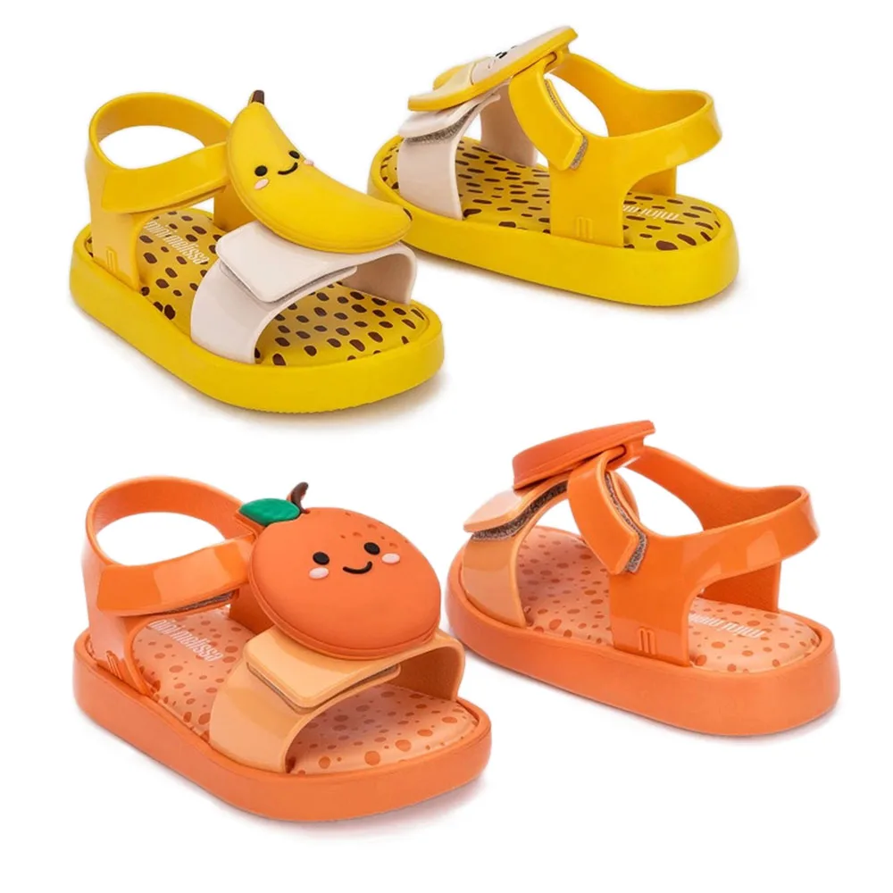 

Kids Summer Sandals Mules Toddler Baby Boys Girls Cartoon Velcro Flat Heels Sandals Cute Fruits Slippers Children's Garden Shoes