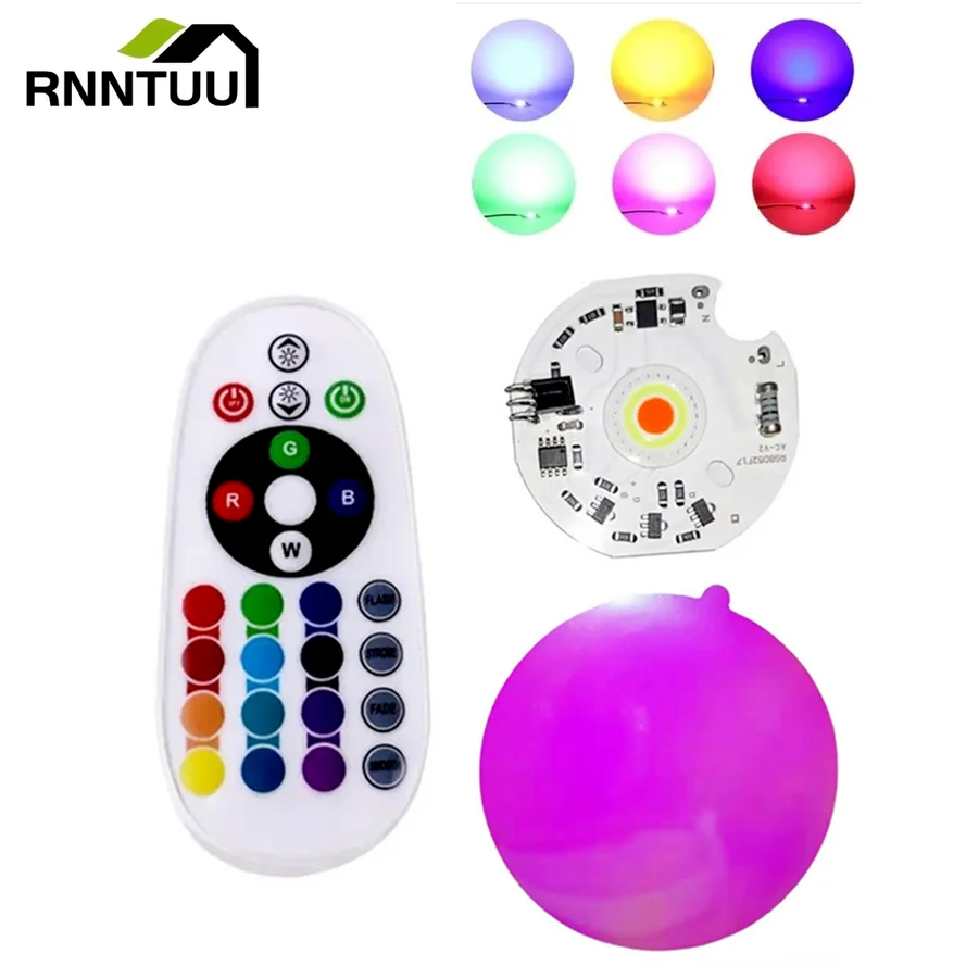 

RnnTuu RGB LED COB Chip Light LED Spotlight Lamp 220V No Need Driver for Floodlight Lampada DIY Lighting with Remote Controller