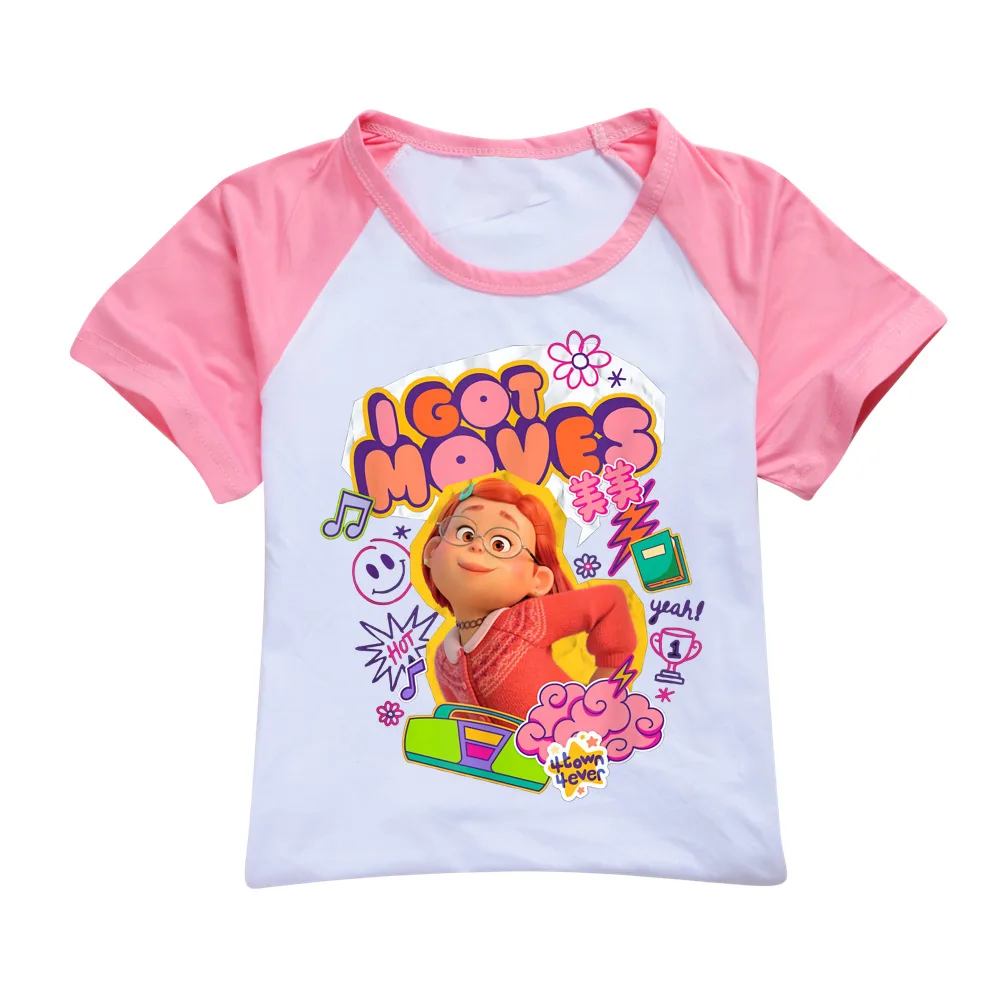 

2022 Summer Kids Turning Red Tshirt Baby Boy Kawaii Cute Red Panda Mei T-Shirt Children Cartoon Clothing Girls Short Sleeve Tops