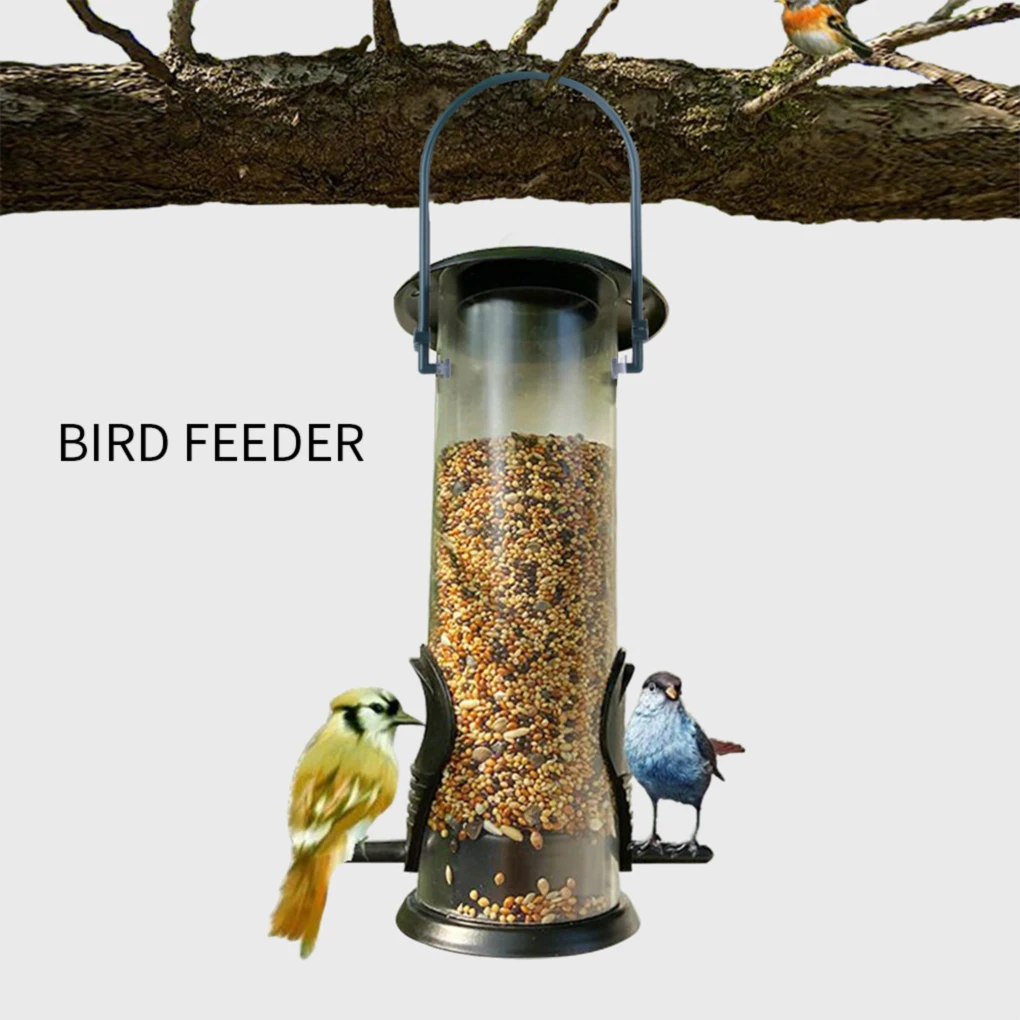 Pet Bird Feeder Food Dispenser Outdoor Hanging Multiple Holes Flying Animal Automatic Foot Feeding Tool 1pc | Дом и сад