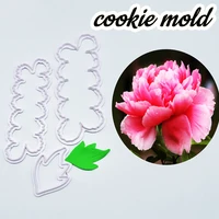 3pcs peony flower cookie mold biscuits cutter diy fondant clay flower shape baking mold cake decorating tools cookie stamp