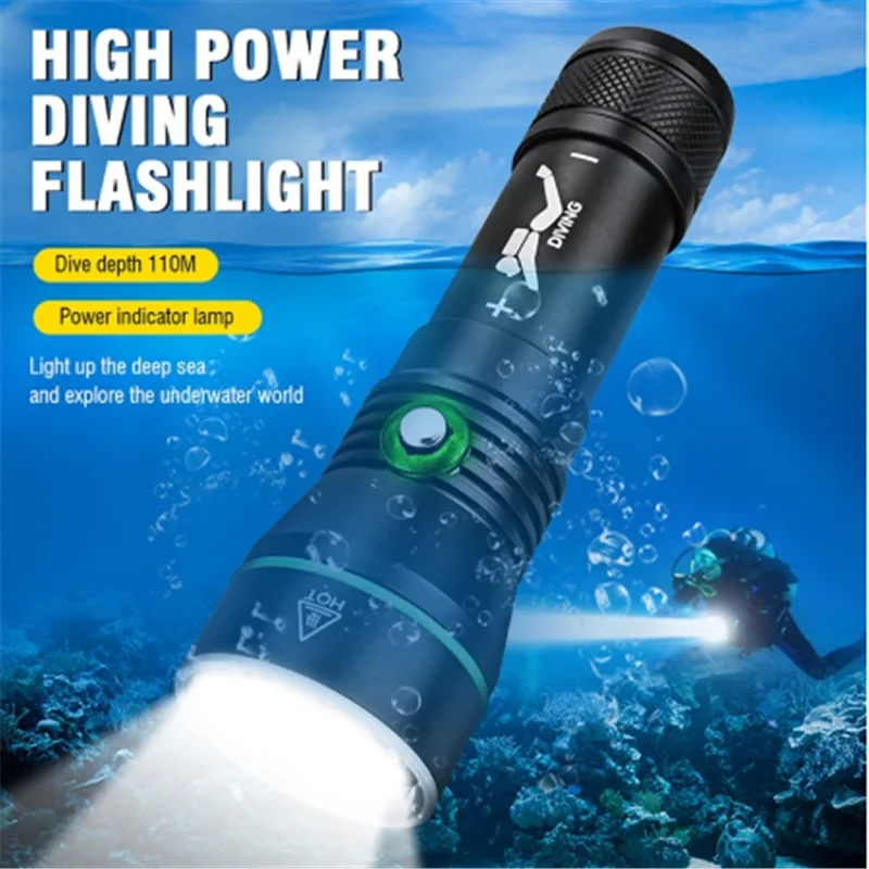 

XHP50.2 Led Flashlight 100m Underwater Most Powerful Professional Diving Light Scuba Dive Torch Hand Lamp 26650 18650