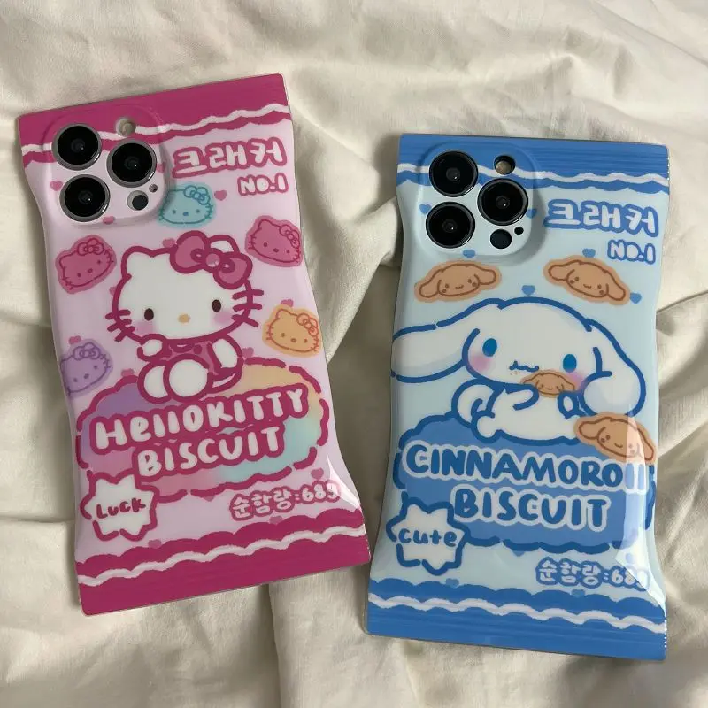 

Fundas de Cartoon Hello Kitty Cinnamoroll Yugui Dog Treat Bag for iPhone 14 13 12 11 Pro X XR XS MAX Creative Case