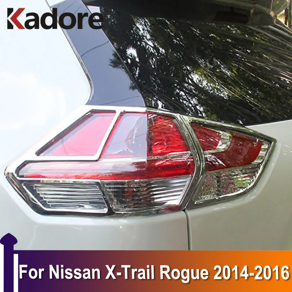 

Наклейки на заднюю фару для Nissan X-Trail Rogue 2014 2015 2016, хромированные задние фонари, крышка лампы, отделка, Стайлинг, автомобильные аксессуары