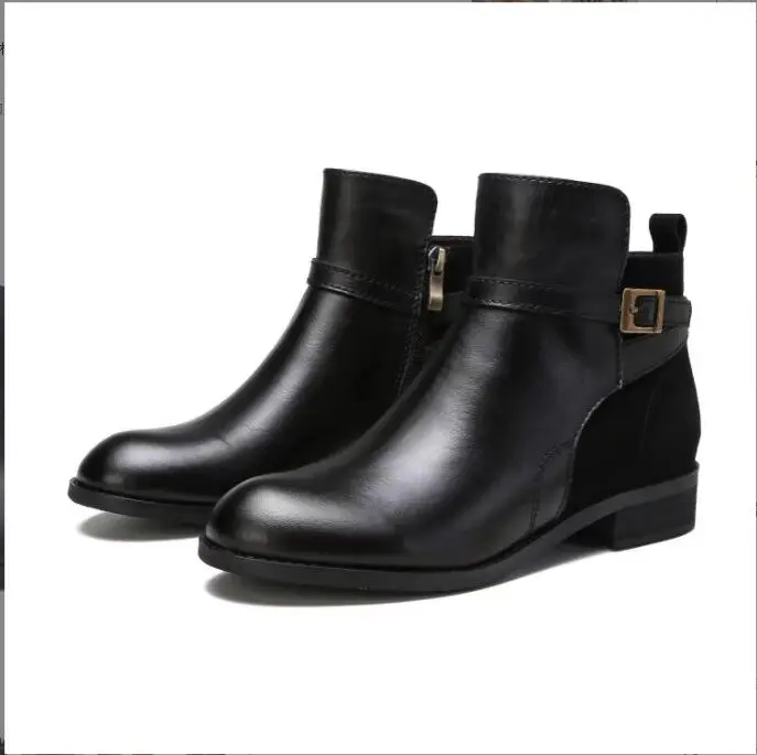 Winter Sexy Platform Shoes Women Boots pointed Toe Zipper Spring Autumn Fashion Ankle Female Belt buckle side zip dress Boots