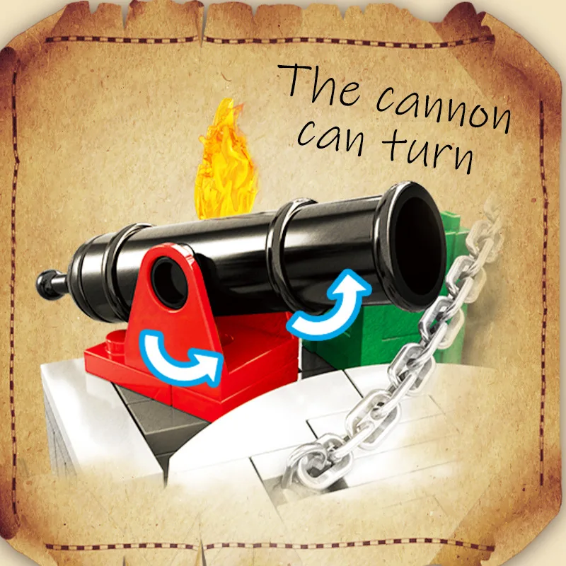 Мини-лодка на пиратский остров приключения блок сделай сам пушка кокосовое