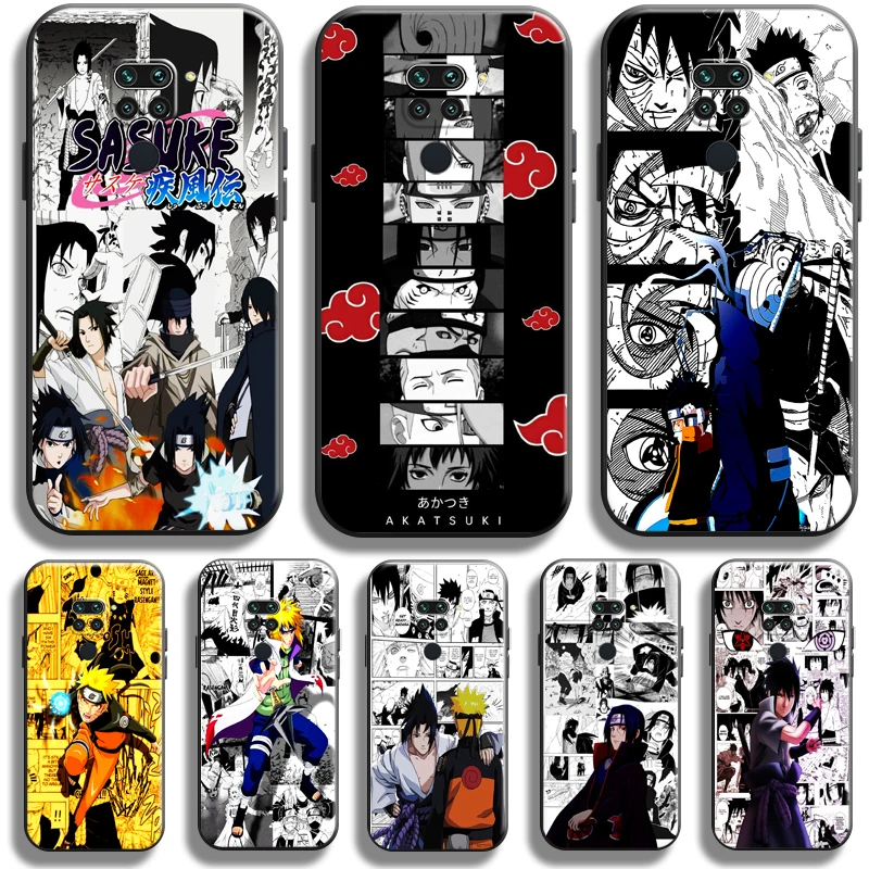 

Anime Naruto Akatsuki Comics For Xiaomi Redmi Note 9 5G 9T 9S 9 Pro Phone Case Black Funda Liquid Silicon TPU Carcasa Back