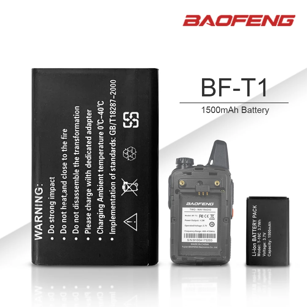 Новинка Оригинальная батарея Baofeng BF-T1 3 7 в 1500 мАч литий-ионная для Φ Walkie Talkie BFT1 Mini