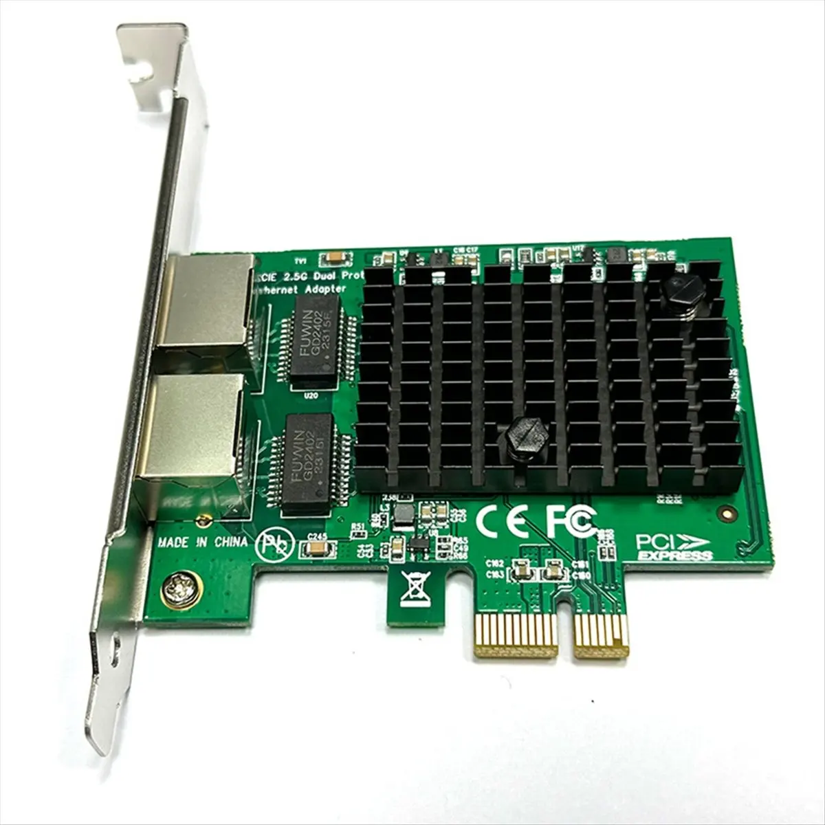 Фото Сетевая карта PCIe 2.5G с 2 портами, адаптер Ethernet 2.5 Gigabit, чип RTL8125BG, PCI-E Ethernet LAN-адаптер для настольных ПК №4