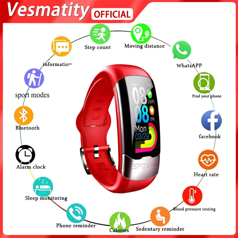 

Vesmatity Smart Bracelet HRV Heart Rate Blood Pressure Monitor Smart Band Men IP67 Waterproof Running Swimming Sport Wristbands