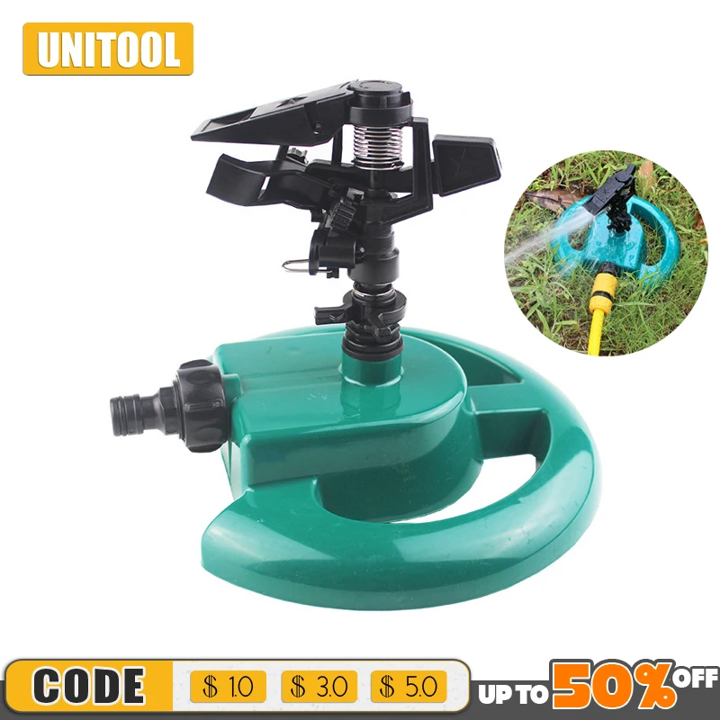 360 Degree Rotating Water Sprayer 1 Arm Nozzles Garden Irrigation Tools Watering Grass Lawn