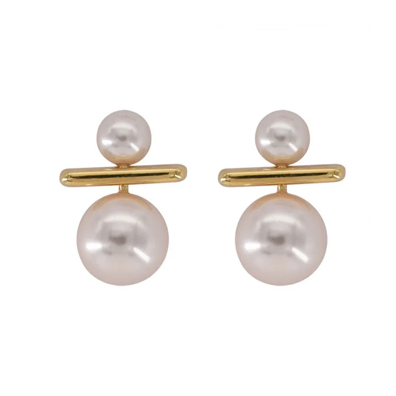 

Fashion Big and Small Double White Pearl Stud Earrings Girls Imitation Pearl Ear Stud Earring Wedding Party Jewelry Gifts