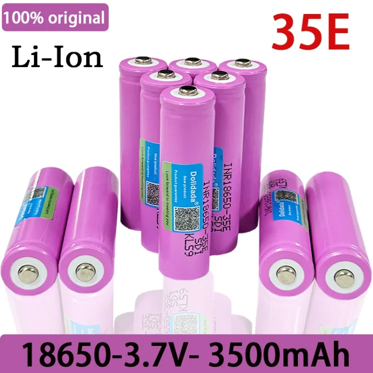 

Free delivery of 100% original rechargeable battery 18650 3500mAh 25A discharge INR18650 35E 3500mAh 18650 lithium-ion 3.7v