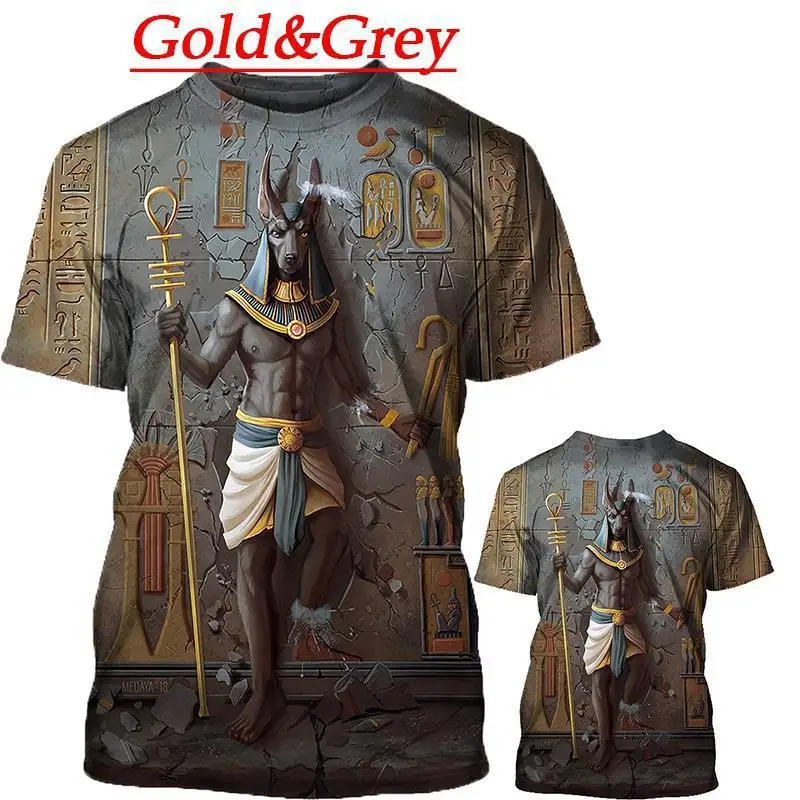 

Summer Men T-shirt Egyptian Pharaoh 3D Print Funny T Shirts Men Clothing Harajuku Tshirt Homme Streetwear Hip-Hop Casual Tops