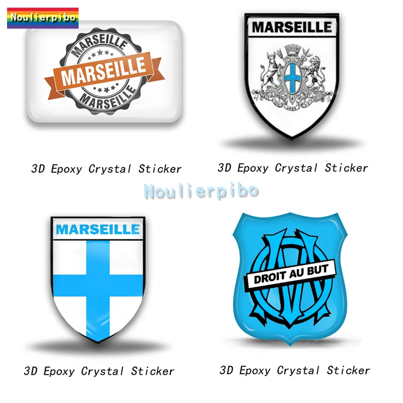 3D персонализированные эпоксидные купольные наклейки, Марсель, виниловые наклейки, мотоциклетный шлем, автомобильные декоративные аксессуары, наклейки