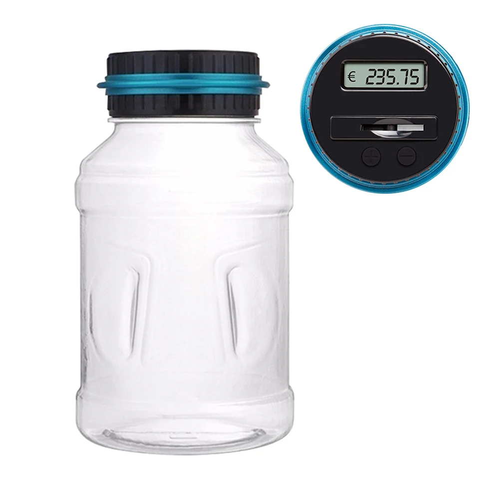 

1.8L Toy Coin Counter Piggy Bank Large Visible Money Saving Gift Electronic USD EURO GBP Storage Digital LCD Adults Kids Jar Box