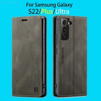leather case for samsung galaxy s22 ultra plus magnetic flip luxury wallet phone back cover for samsung s 21 10plus s9 s8 cases