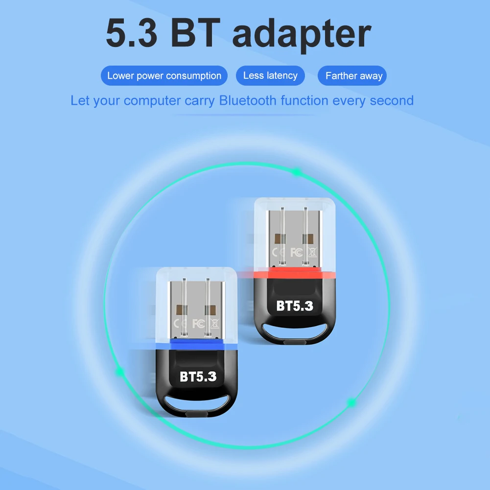 

USB-адаптер, мини-Беспроводной USB-адаптер, совместимый с Bluetooth, 5,3 для телефона/компьютера/игрового контроллера