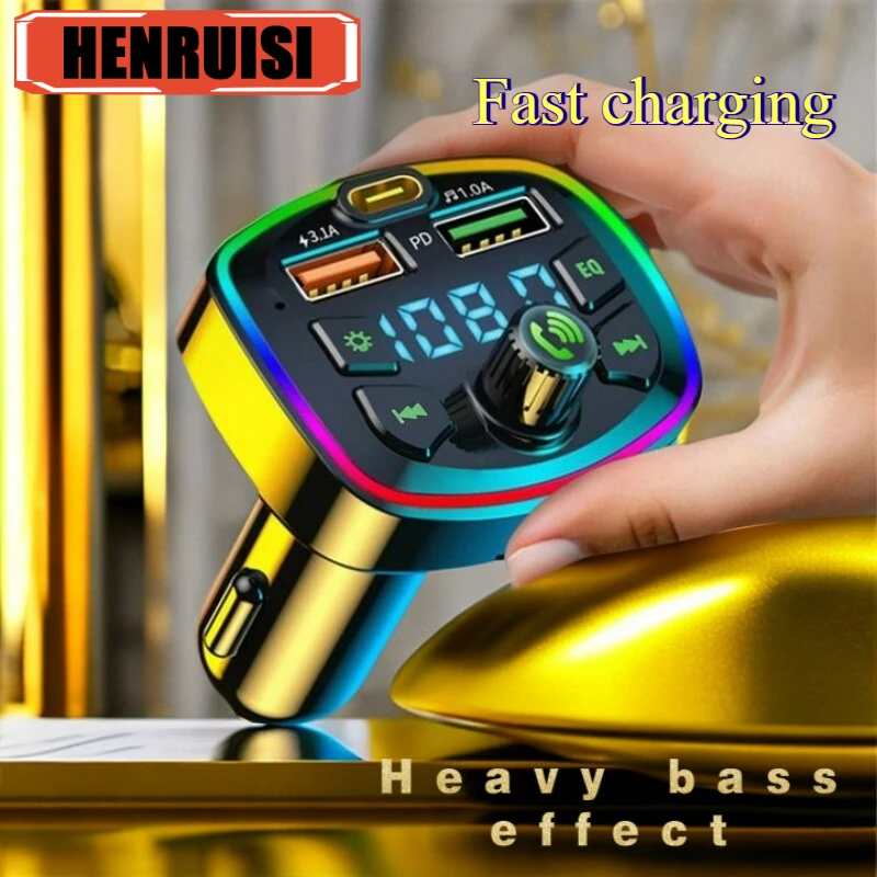 Bluetooth 5.0 FM-передатчик-приемник 3.1A Dual USB Автомобильное зарядное устройство с