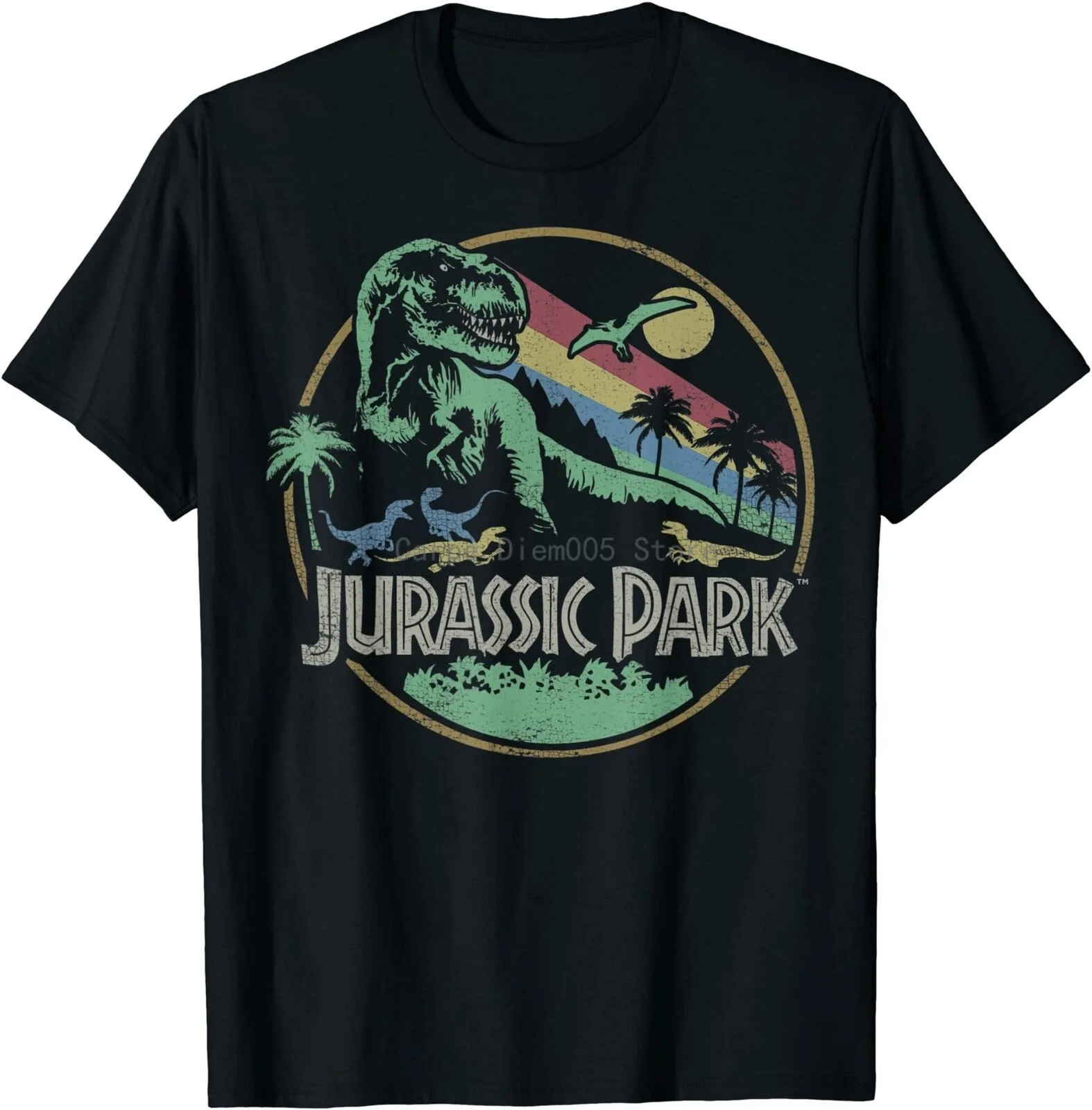 

Jurassic Park Distressed Vintage Logo Graphic T-Shirt Size S-5XL