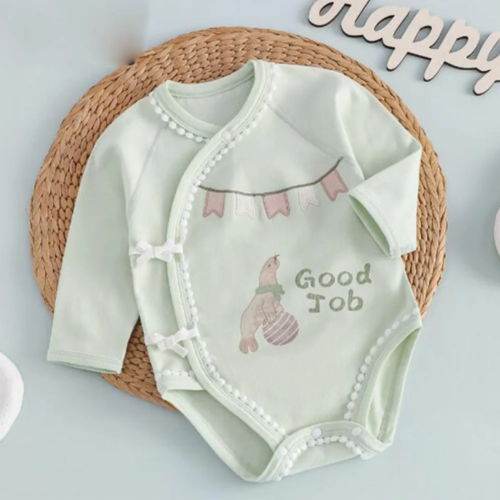 Детское боди с длинным рукавом и цветочным принтом весна-осень-зима Одежда для