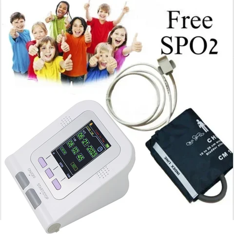 Цифровой прибор для измерения артериального давления CONTEC08A, педиатрический Сфигмоманометр с программным обеспечением NIBP, с ночным манжетом или зондом SpO2