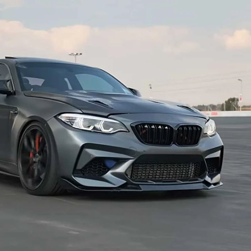 Накладка-спойлер на передний бампер, нижний сплиттер, элемент обвеса для BMW F87 M2 CS Coupe 2016 2017 2018 2019 2020 2021 (art.: 3920dc76b75bb) - 3920dc76b75bb