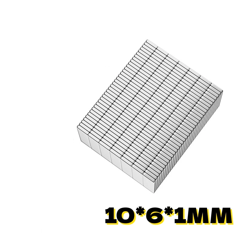 

10*6*1mm Permanent Ndfeb Magnet Block Strong Magnetic Force Materials Industrial/Home/Work/Technology/Teaching Use Ndfeb Magnets