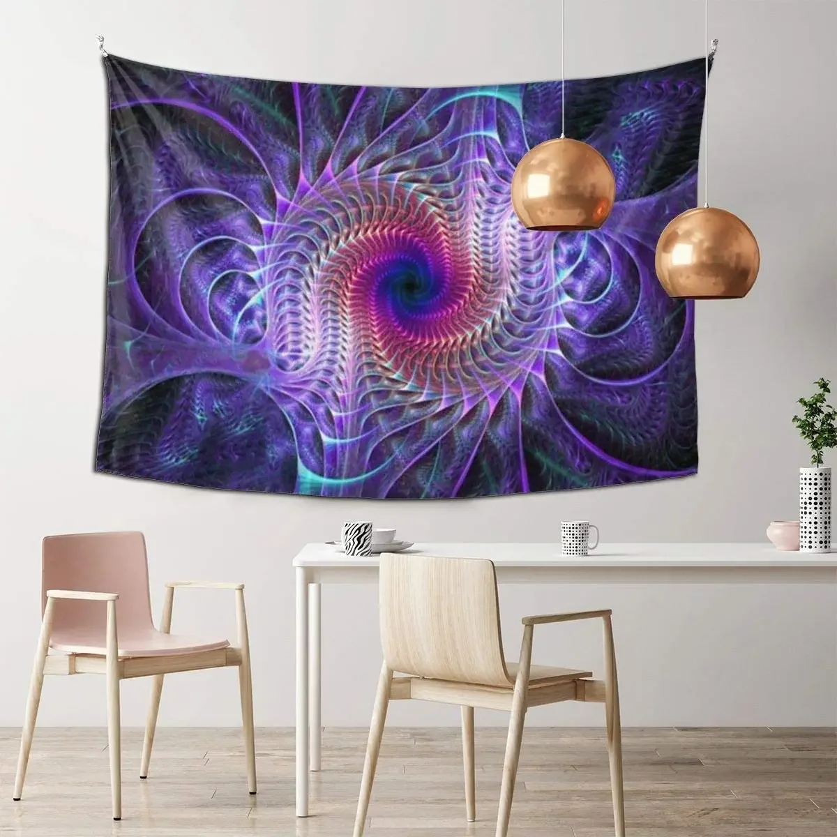 Фиолетовый Tie Dye психоделическое искусство хиппи настенное постельное белье