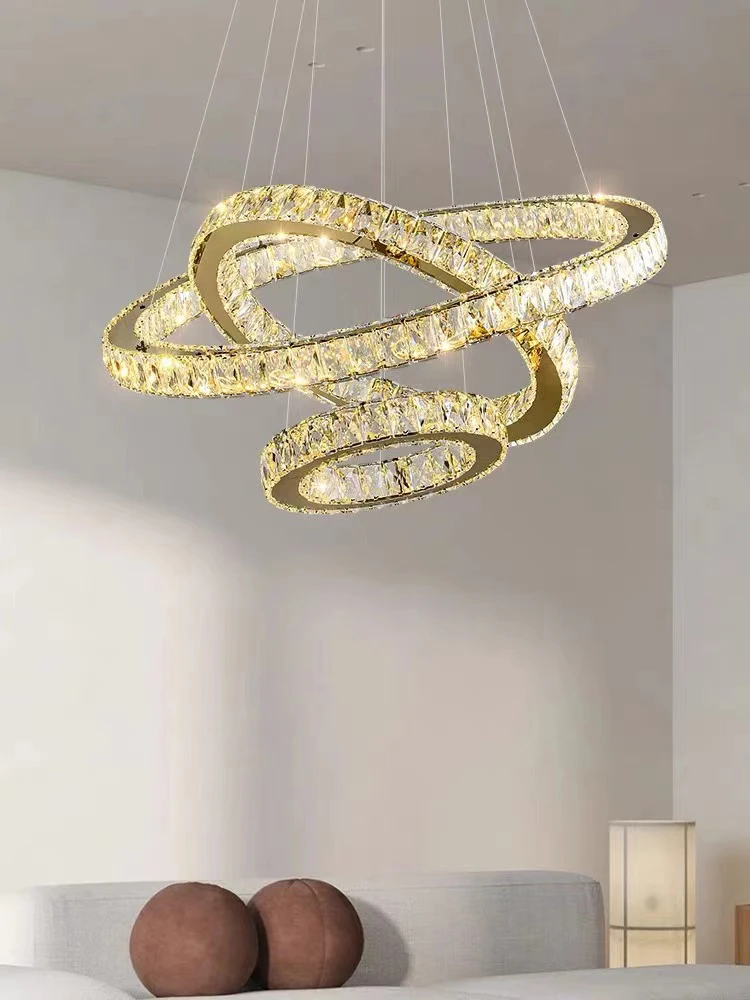 Современная хрустальная круглая светодиодная люстра K9 домашнее освещение