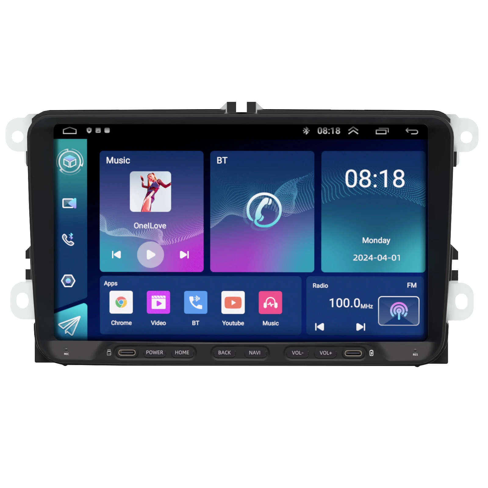Фото 9-дюймовая автомагнитола Android для Volksbottom Edge, 6 кнопок, CarPlay, Android Auto, GPS-навигация, Bluetooth, управление с руля №2