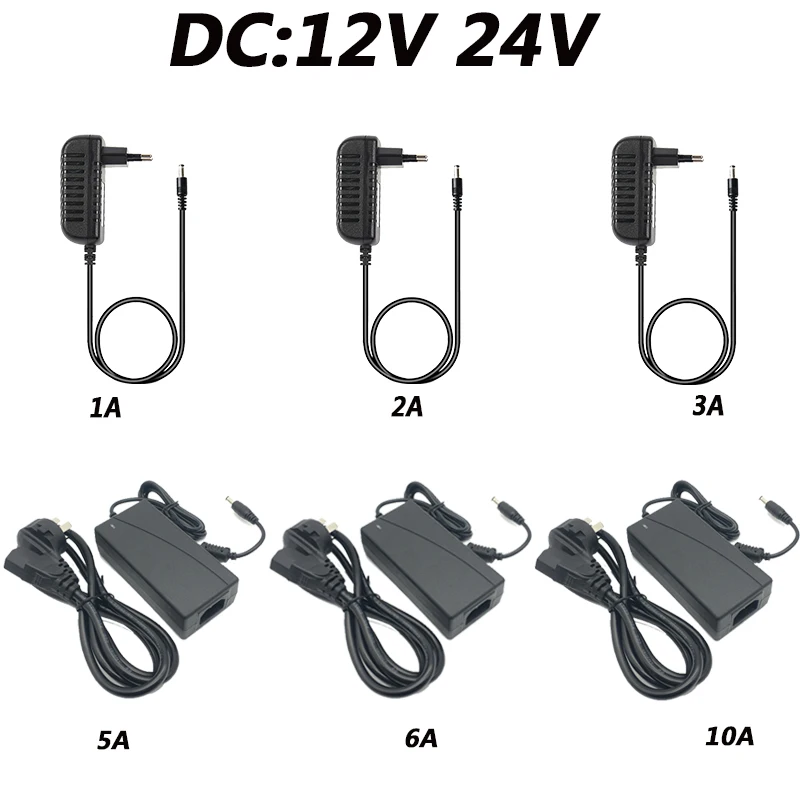 AC100-240V 50 ~ 60HZ DC 12V 24V адаптер питания зарядное устройство 1A 2A 3A 5A 6A 10A
