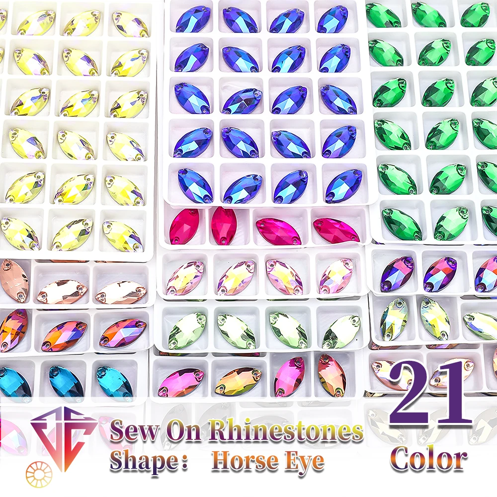 ラインストーンを縫う衣料用 пришивные стразы ストラス Steentjes 葉の形の馬の目ヒラタクリスタルラインストーン装飾