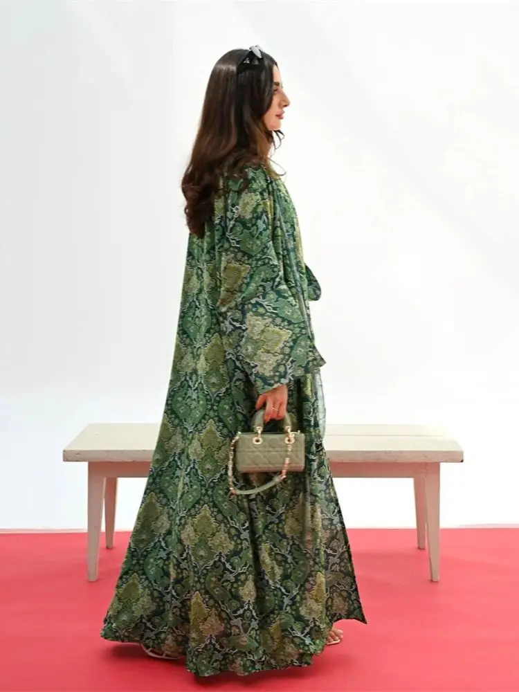 Рамадан Ид Зеленый Химар Кимоно Абая Дубай Мусульманская молитвенная одежда