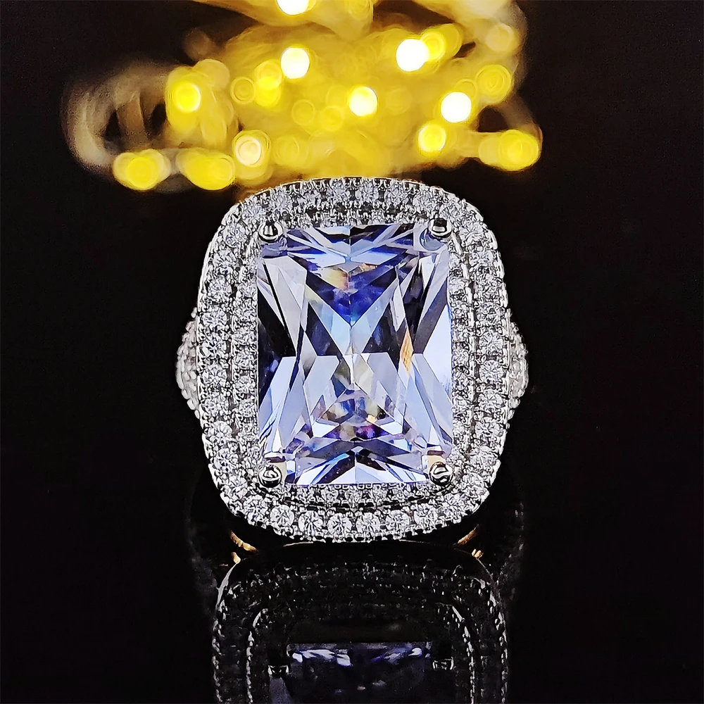 Новинка 2022 роскошное серебристое дизайнерское обручальное кольцо принцессы для