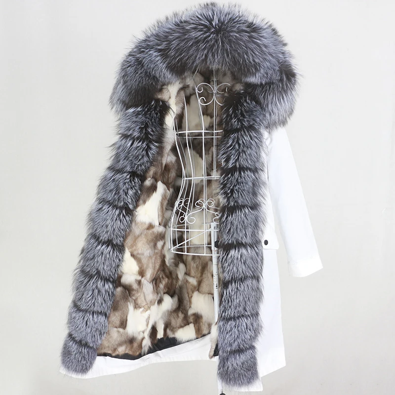 

Aoottii 2022 Real Fur Coat X-long Waterproof Parka Winter Jacket Women Natural Fox Fur Hood Warm Detachable Streetwear Outerwea