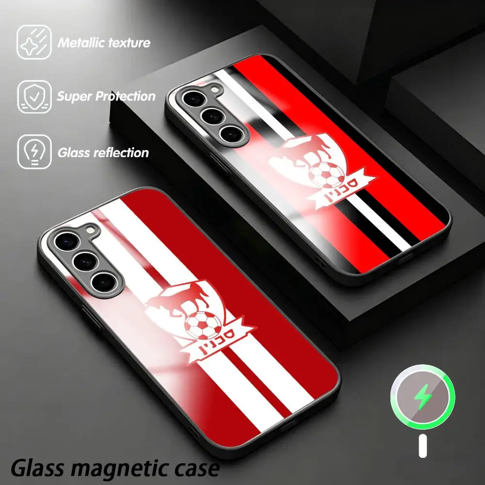 Фото Чехол для телефона Bnei Sak-hnin с дизайном клуба для Samsung S26 S25 S24 S23 S22 S21 Plus Ultra Fold A, стеклянный магнитный чехол №1