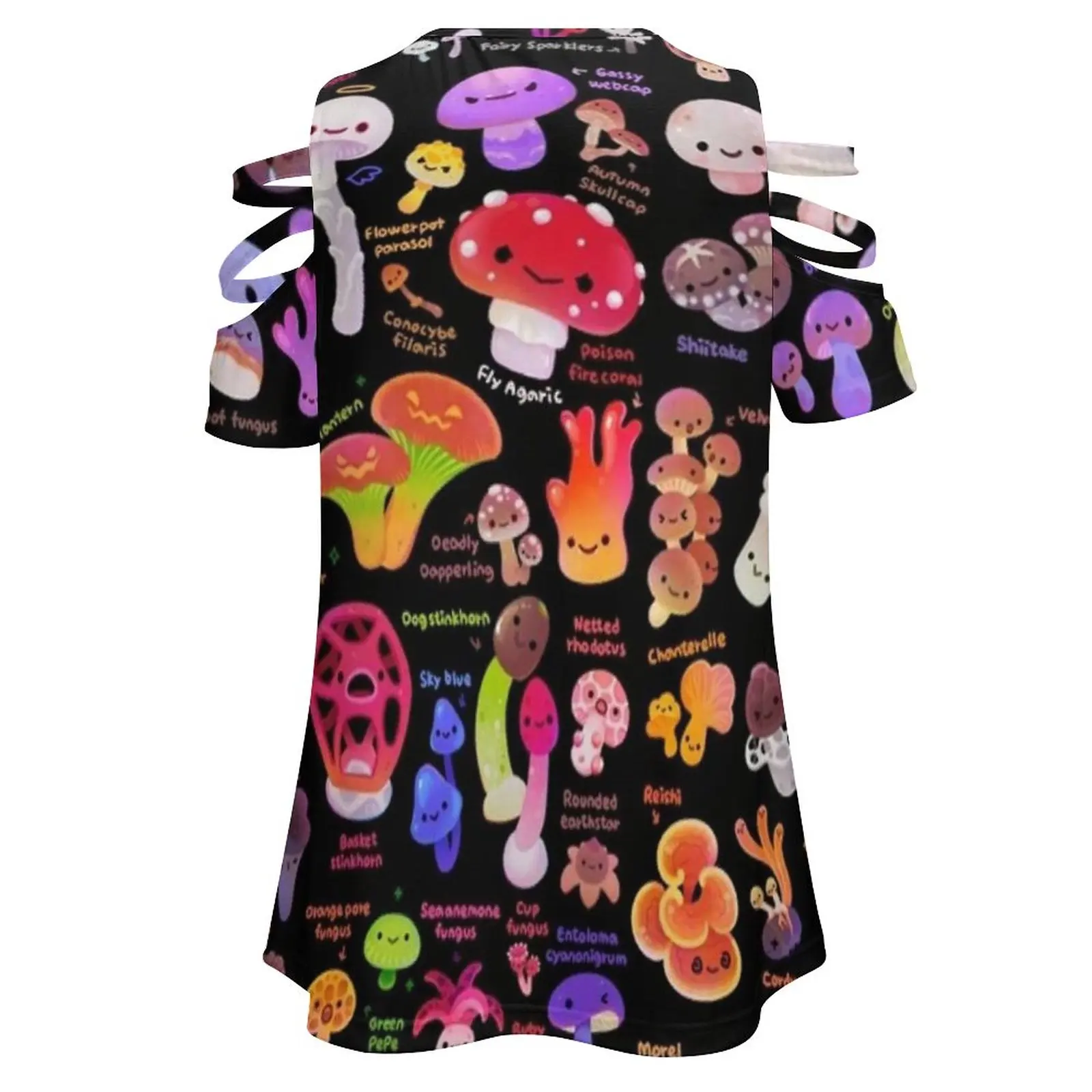 Женская футболка с именем гриба летняя модная цветочным принтом и v-образным