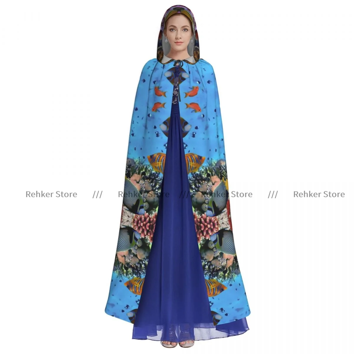 Подводный мир морская черепаха коралловый риф плащ с капюшоном для косплея