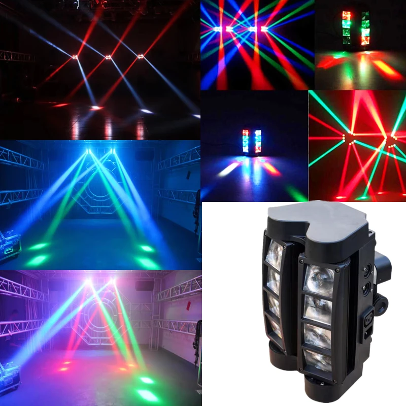 Fast shipping hot selling high quality mini spider light 8×10W RGBW 4 in 1 effect moving head beam light dj disco