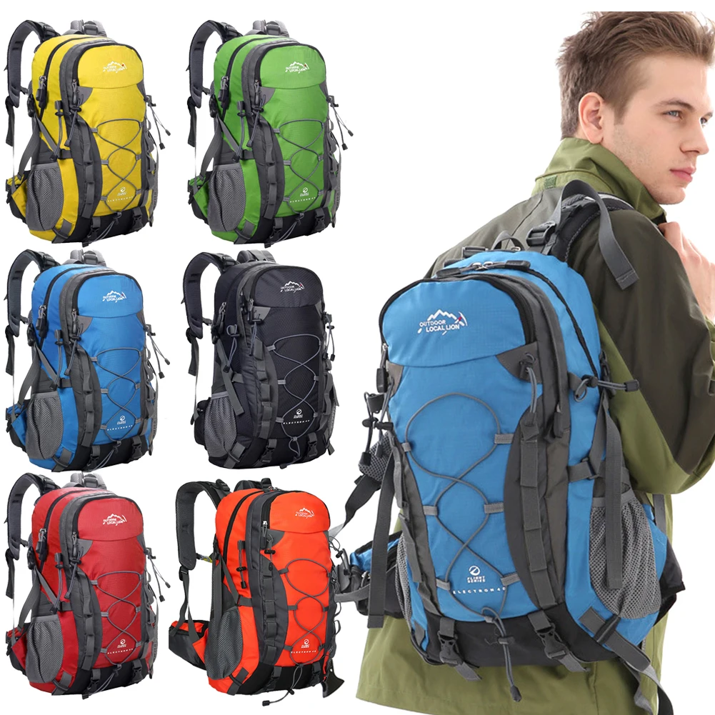 

Повседневный спортивный рюкзак для мужчин и женщин, Треккинговый водонепроницаемый вместительный ранец 40 л с чехлами от дождя, легкий для п...