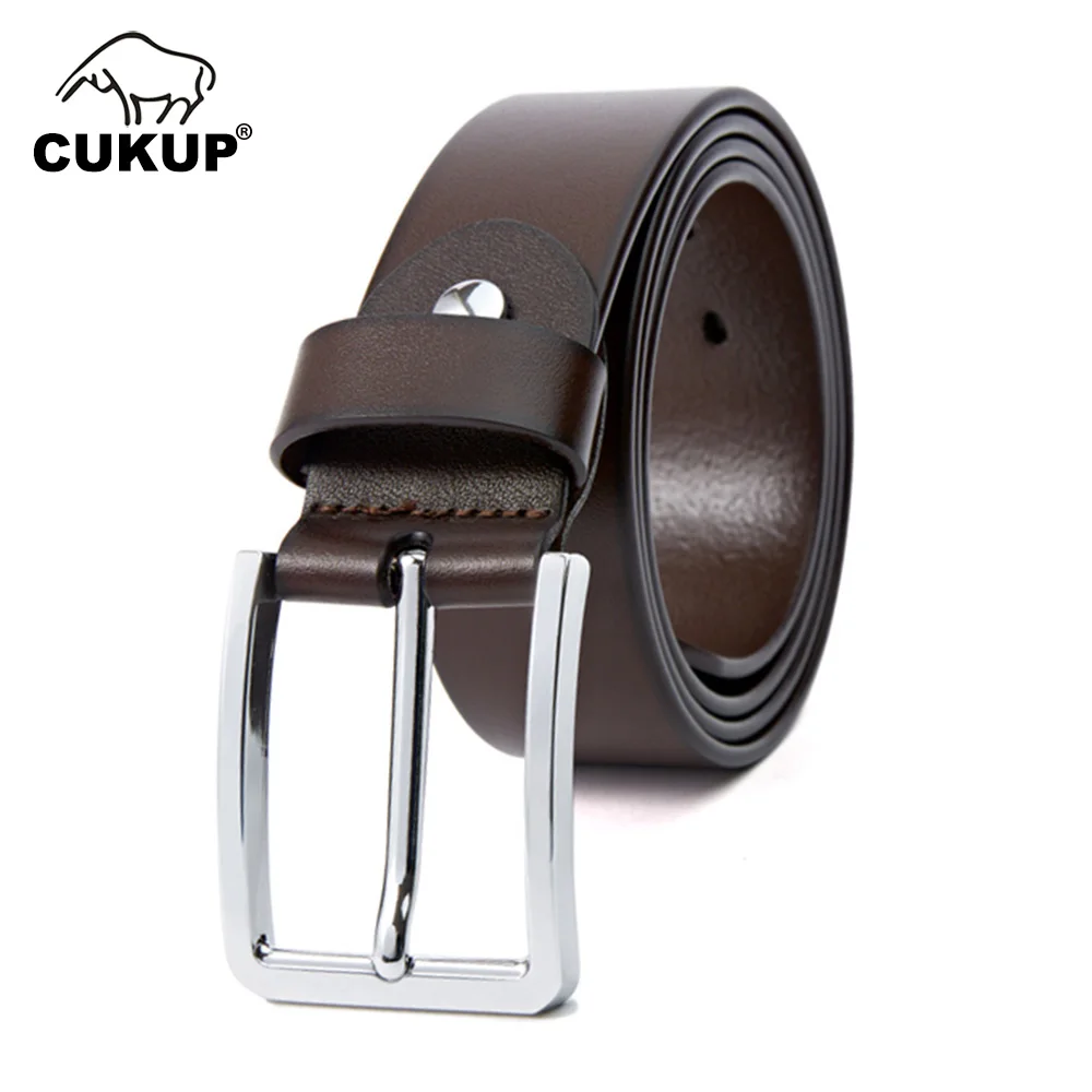 CUKUP New Design Men‘s Casual Styles Jeans Belts Retro Model 3.8cm Wide Top Level Quality Cow Genuine Leather Male Accessories